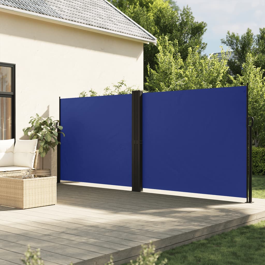 vidaXL Auvent latéral rétractable bleu 160x600 cm