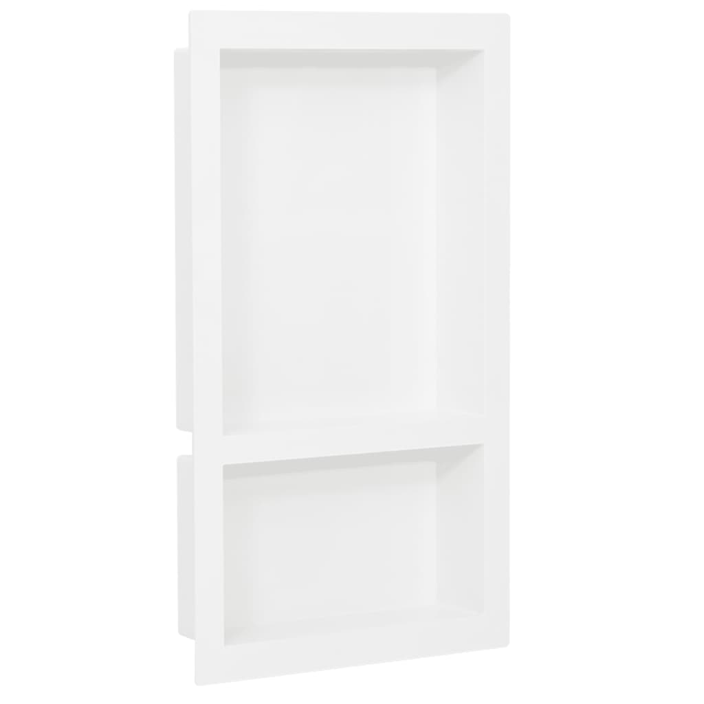 vidaXL Niche de douche avec 2 compartiments Blanc brillant 41x69x9 cm