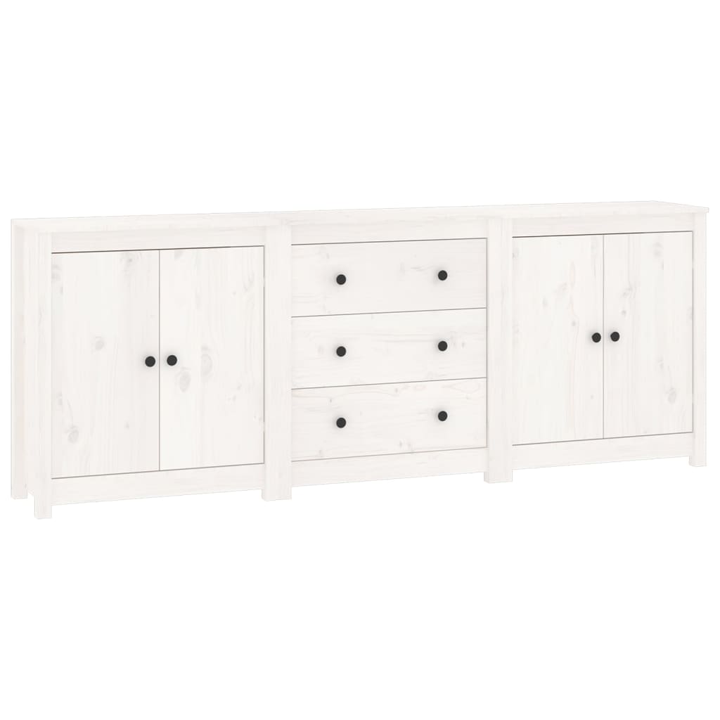 vidaXL Buffet Blanc 210x35x80 cm Bois massif de pin