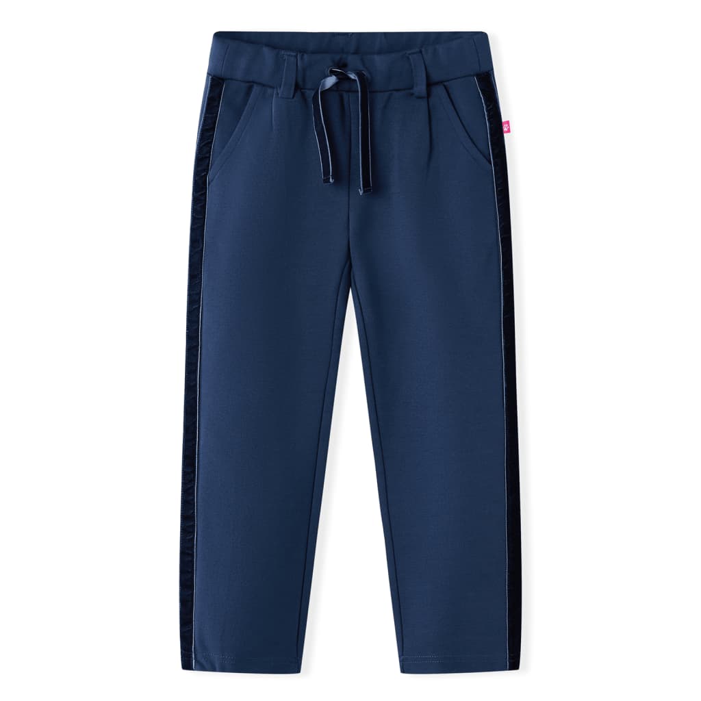 Pantalons pour enfants avec bordures noires bleu marine 116