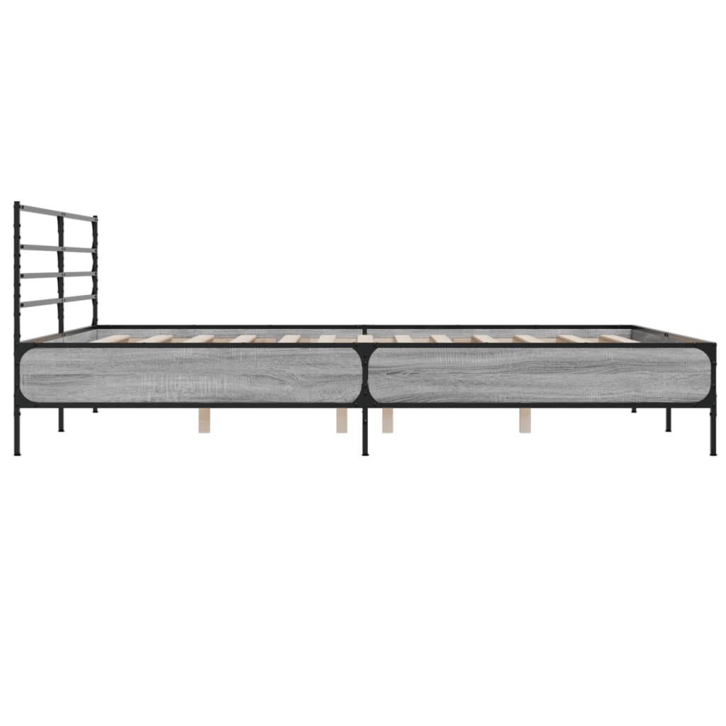 vidaXL Cadre de lit sans matelas sonoma gris 180x200 cm