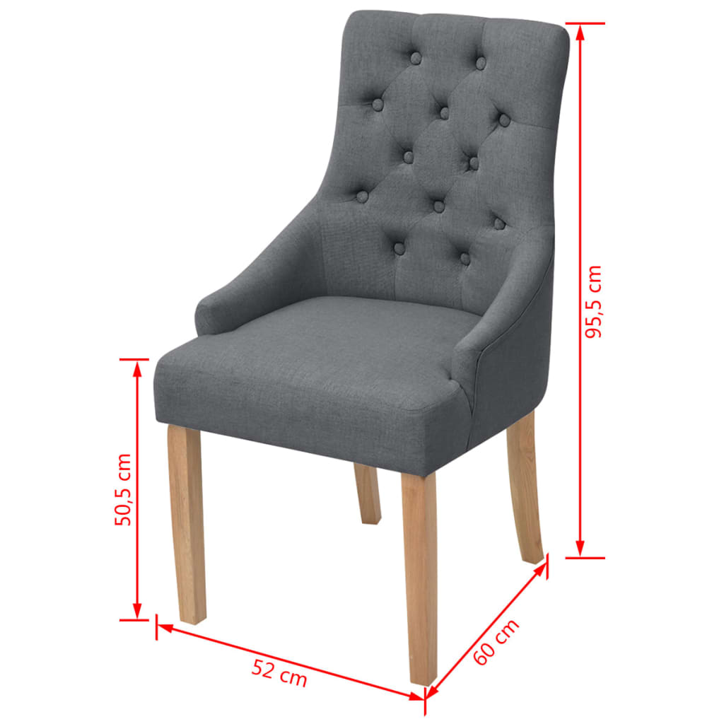 vidaXL Chaises à manger lot de 4 gris foncé tissu