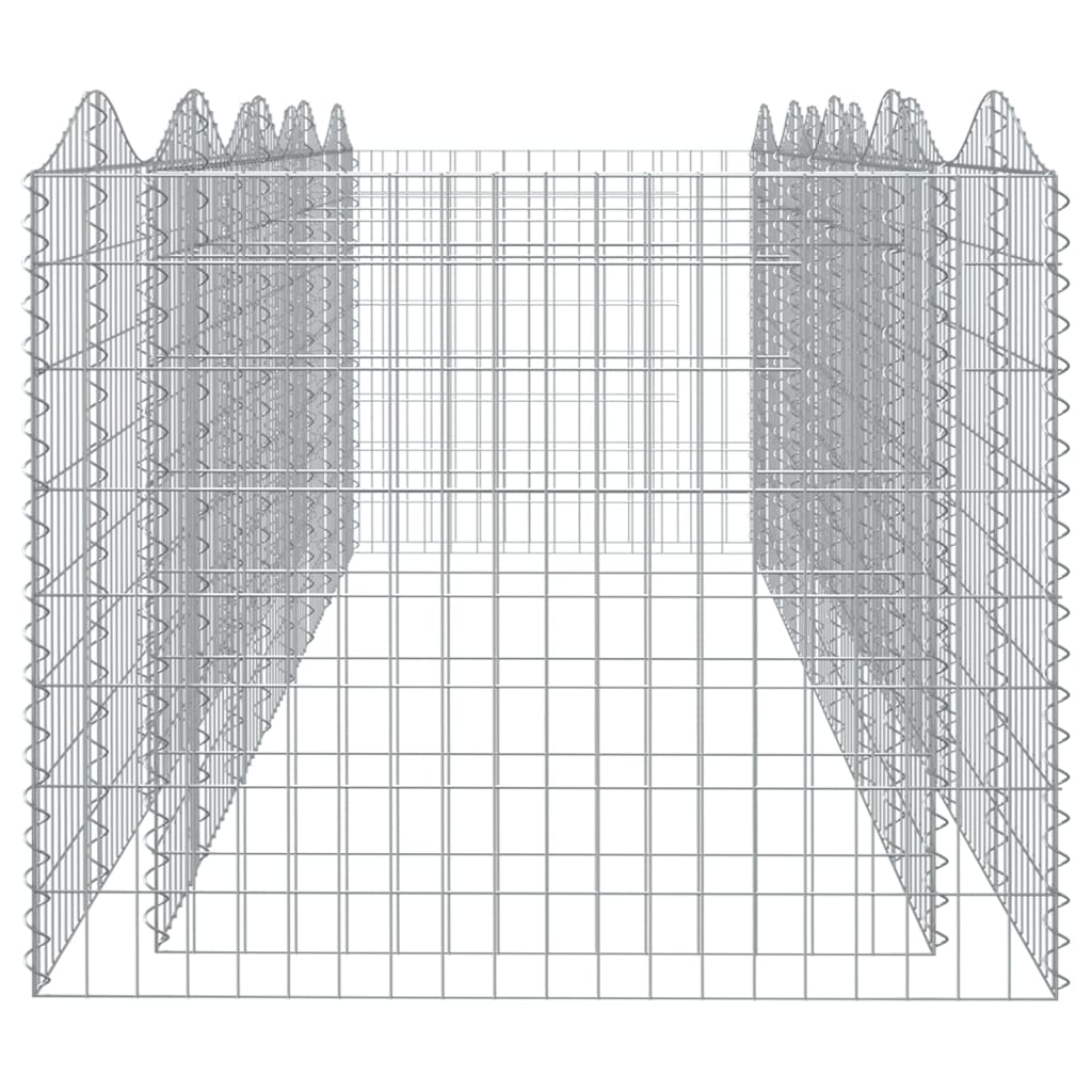 vidaXL Lit surélevé à gabions arqué 400x100x100 cm Fer galvanisé