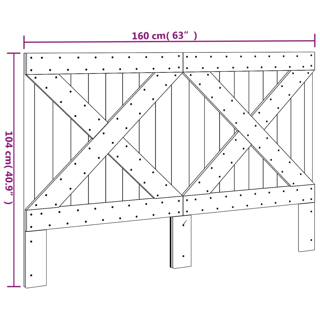 vidaXL Tête de lit 160x104 cm bois massif de pin