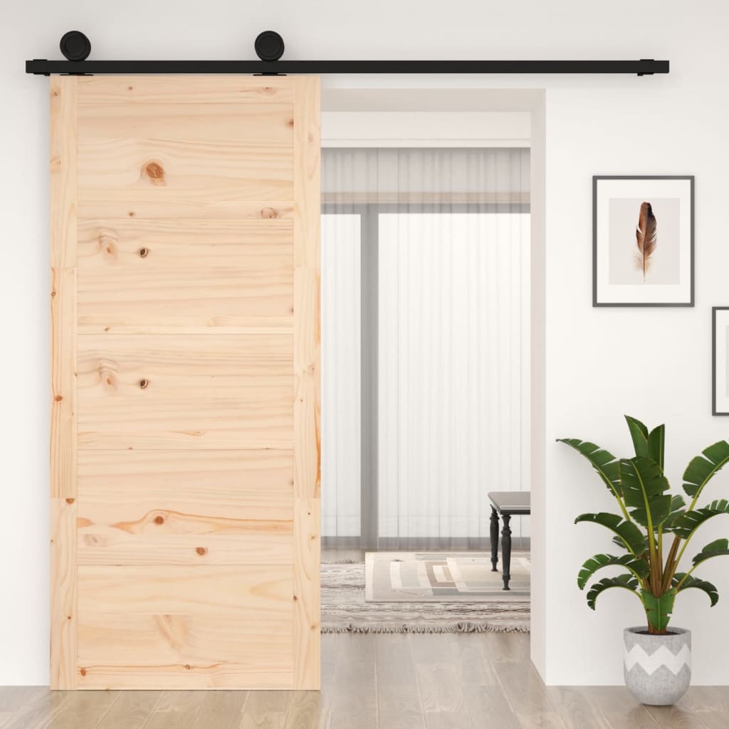 vidaXL Porte de grange 90x1,8x204,5 cm Bois massif de pin