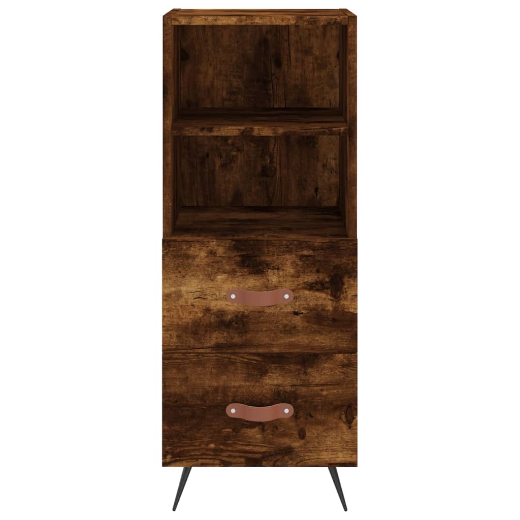 vidaXL Buffet haut Chêne fumé 34,5x34x180 cm Bois d'ingénierie