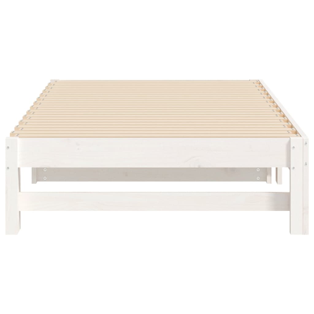 vidaXL Lit coulissant Blanc 2x(75x190) cm Bois de pin massif