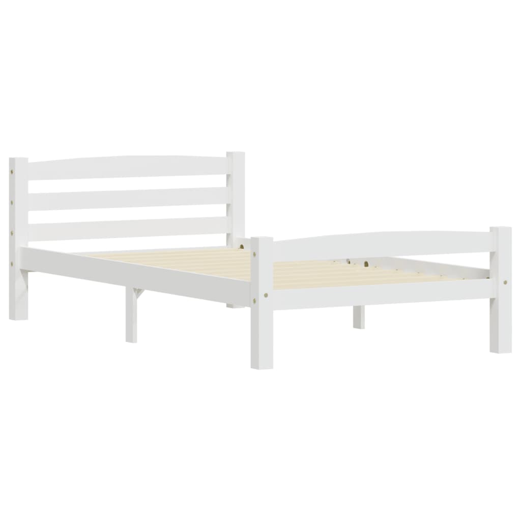 vidaXL Cadre de lit sans matelas blanc bois de pin massif 90x200 cm