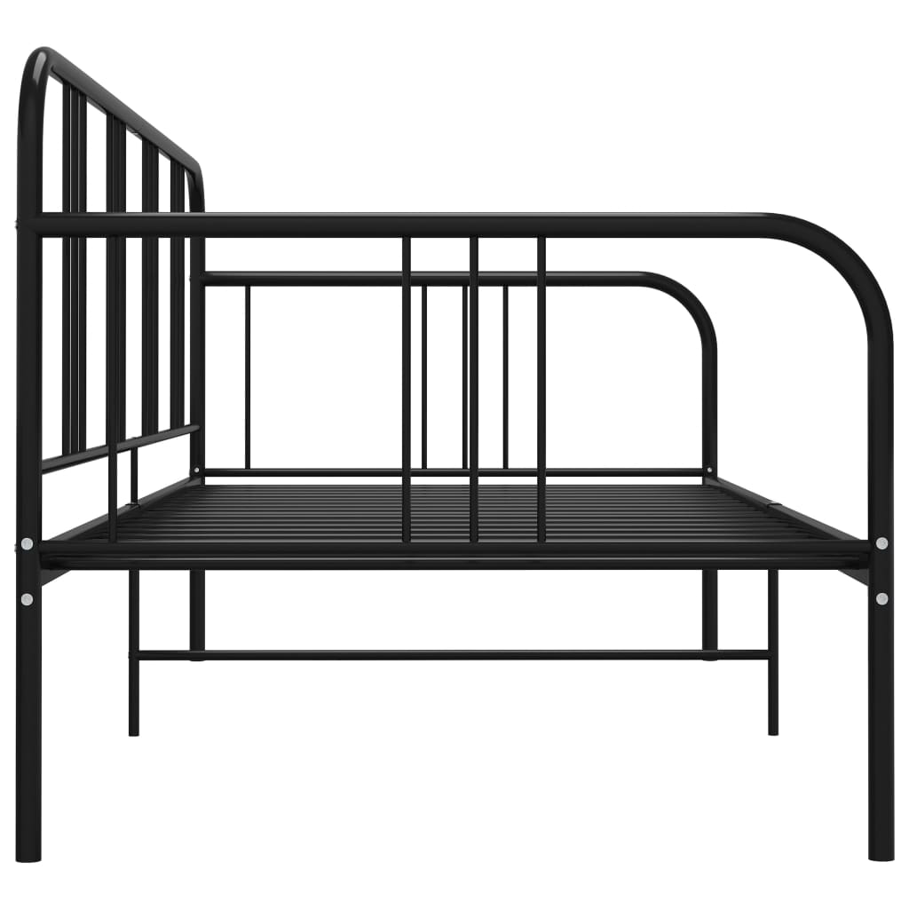 vidaXL Cadre de canapé-lit sans matelas noir métal 90x200 cm