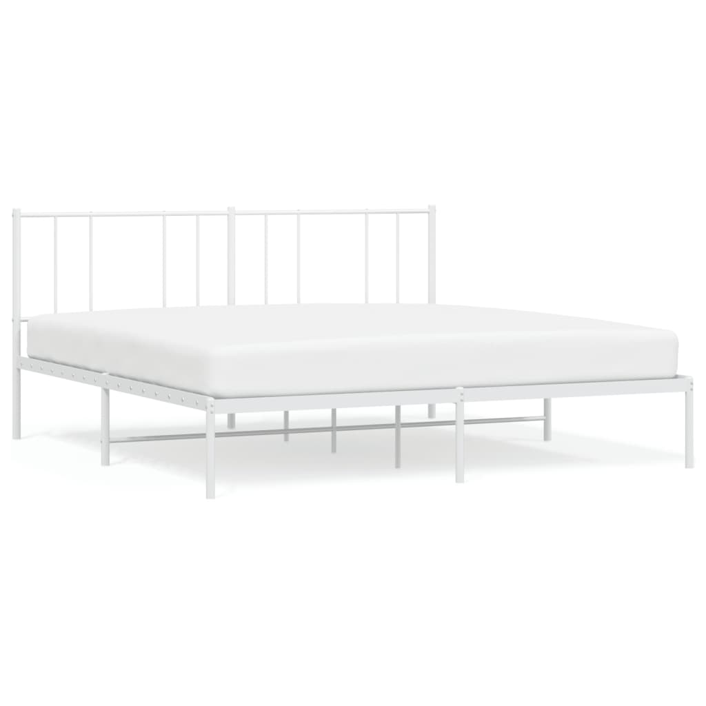 vidaXL Cadre de lit métal sans matelas et tête de lit blanc 193x203 cm