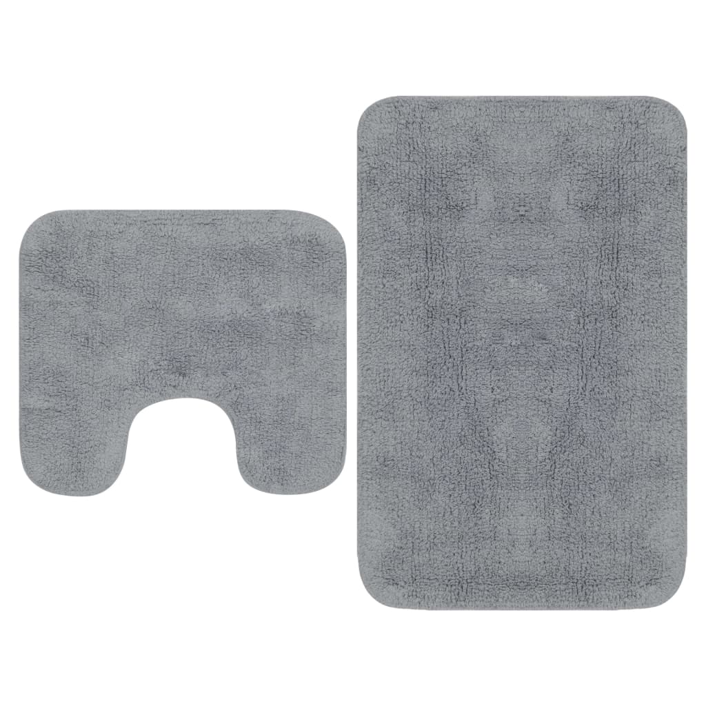 vidaXL Tapis de salle de bain 2 pcs Tissu Gris