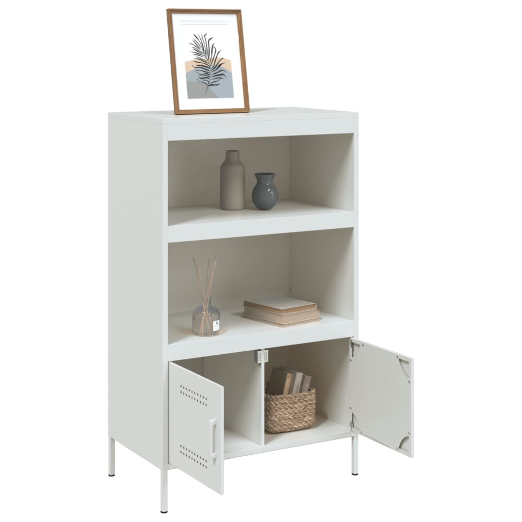 vidaXL Buffet haut blanc 68x39x113 cm acier