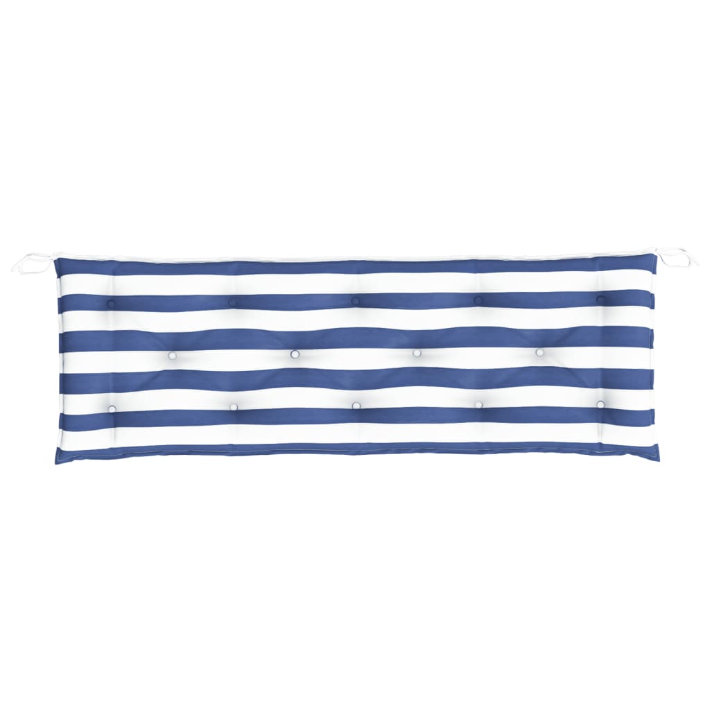 vidaXL Coussins de banc de jardin lot de 2 rayures bleues et blanches