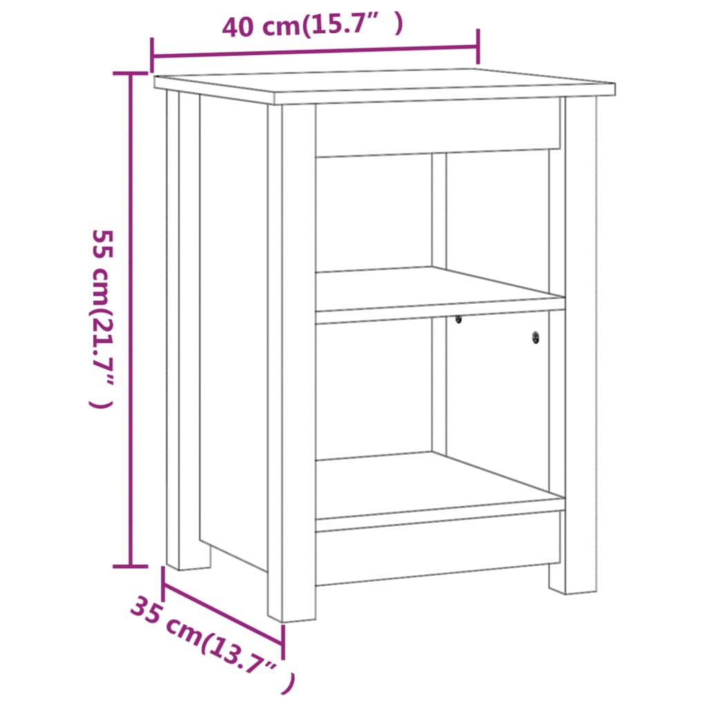 vidaXL Tables de chevet 2 pcs Blanc 40x35x55 cm Bois de pin solide