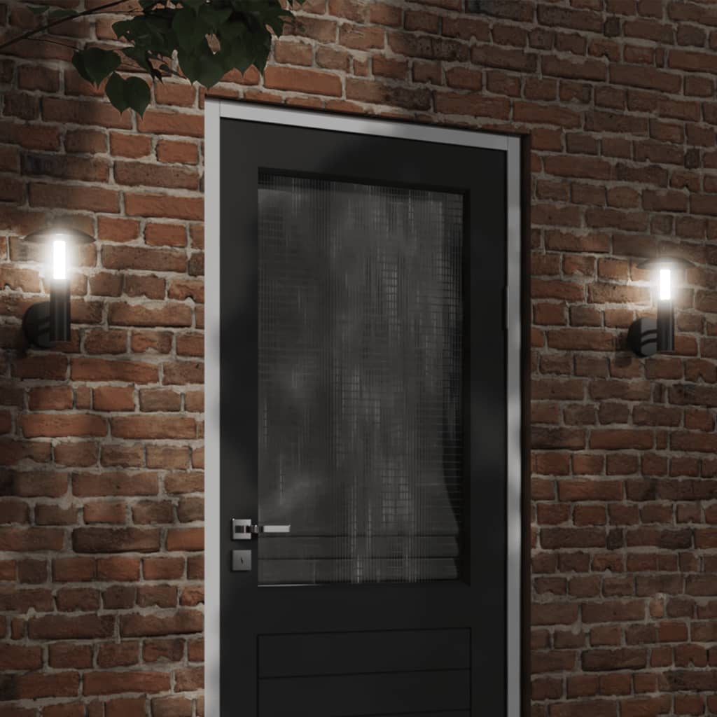 vidaXL Applique murale d'extérieur noir acier inoxydable