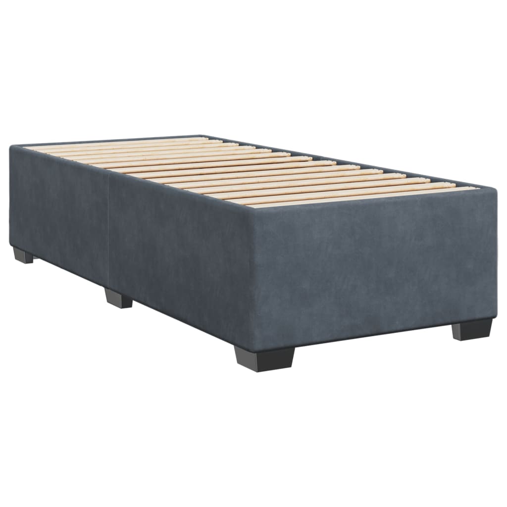 vidaXL Sommier à lattes de lit et matelas Gris foncé 80x200 cm Velours