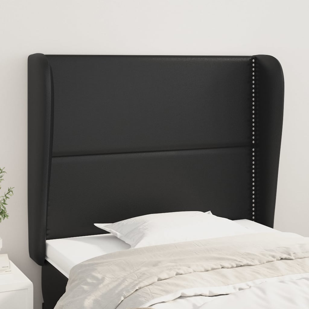 vidaXL Tête de lit avec oreilles Noir 83x23x118/128 cm Similicuir