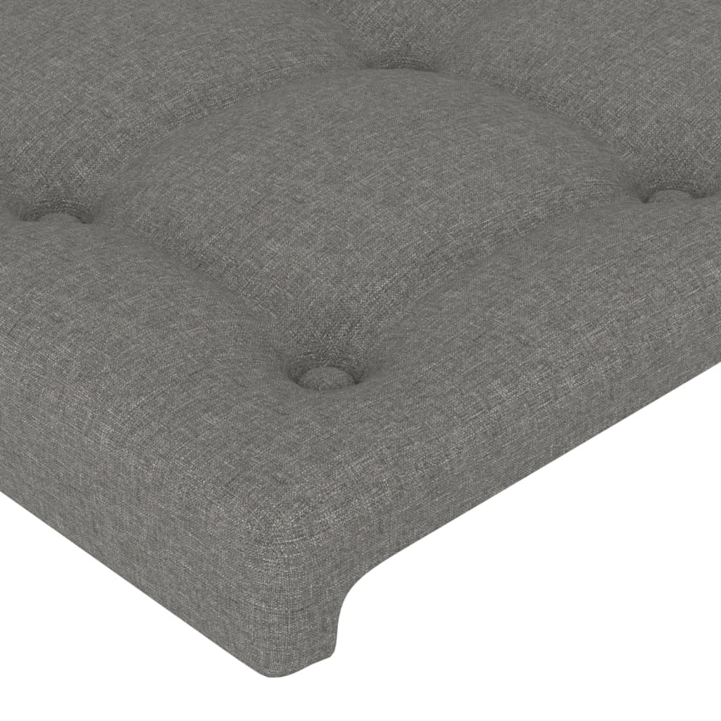 vidaXL Tête de lit avec oreilles Gris foncé 147x23x118/128 cm Tissu