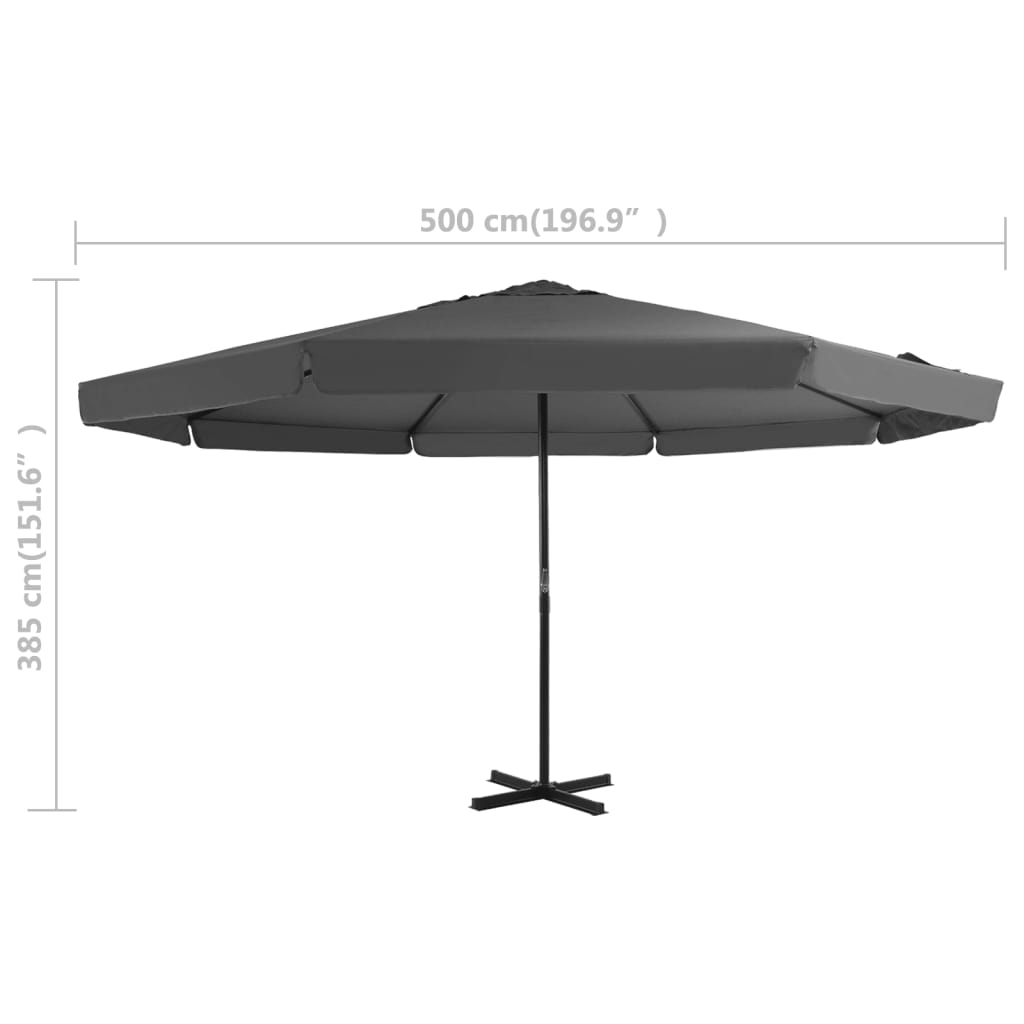 vidaXL Parasol de jardin avec base portable anthracite