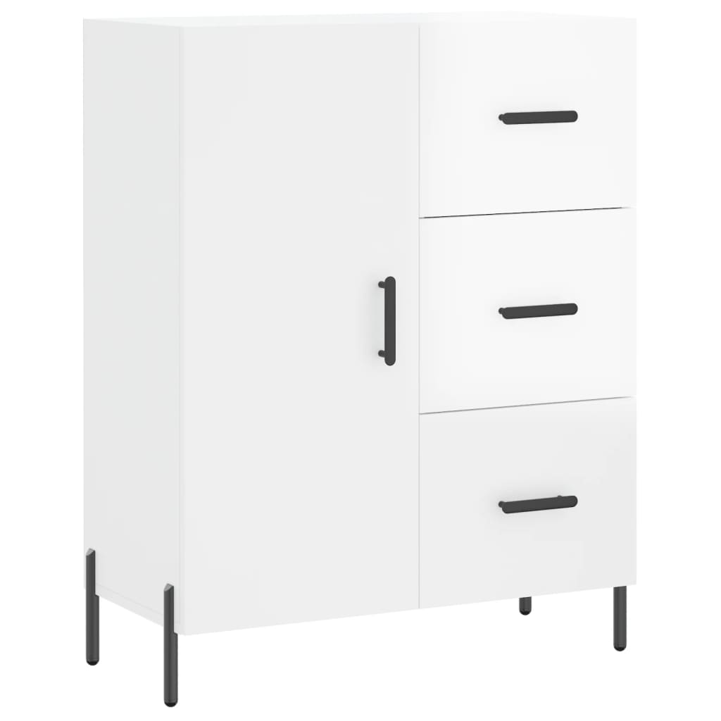 vidaXL Buffet haut Blanc brillant 69,5x34x180 cm Bois d'ingénierie