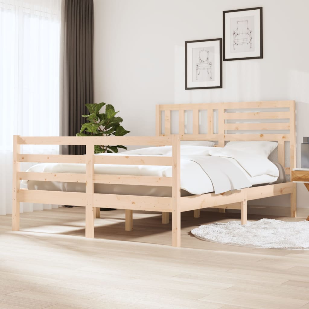 vidaXL Cadre de lit sans matelas bois massif 160x200 cm