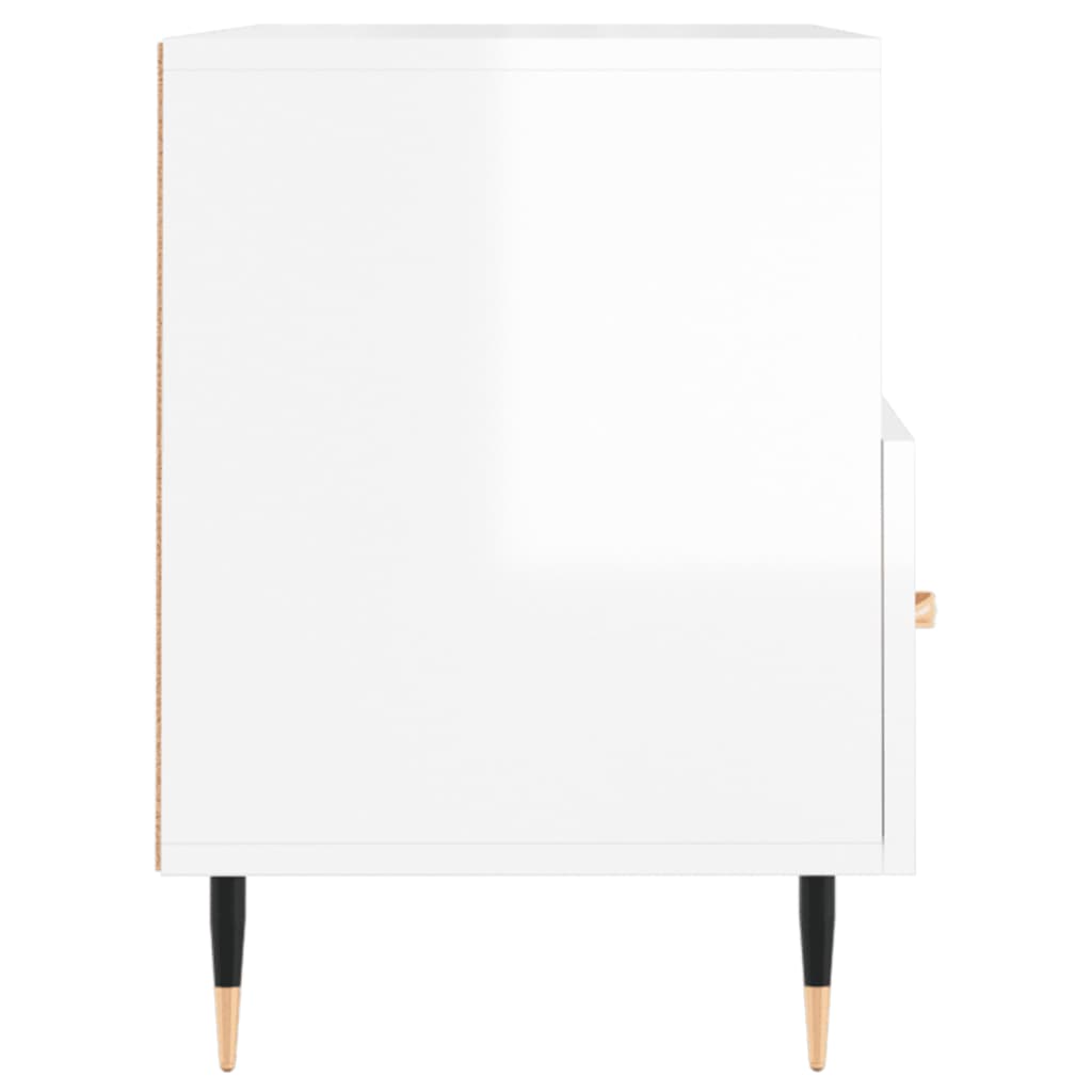 vidaXL Meuble TV Blanc brillant 80x36x50 cm Bois d'ingénierie