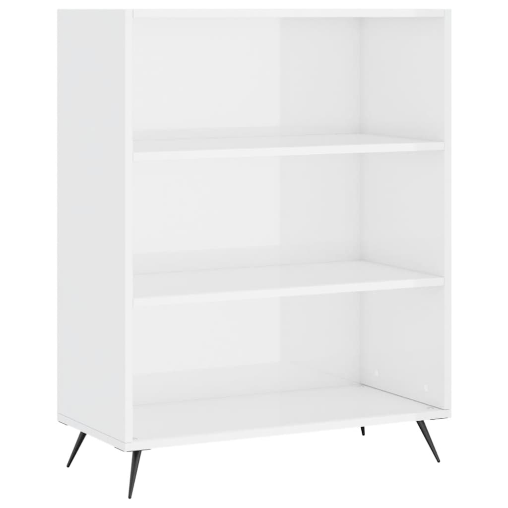 vidaXL Bibliothèque blanc brillant 69,5x32,5x90 cm bois d'ingénierie