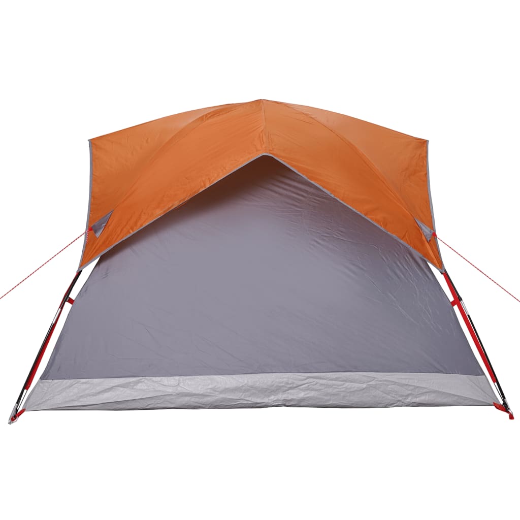 vidaXL Tente de camping de cabine 4 personnes gris orange imperméable