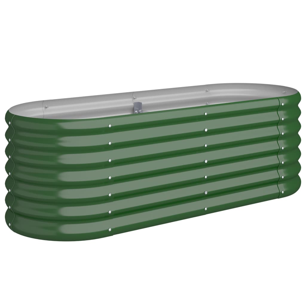 vidaXL Lit surélevé de jardin Acier enduit de poudre 114x40x36 cm Vert