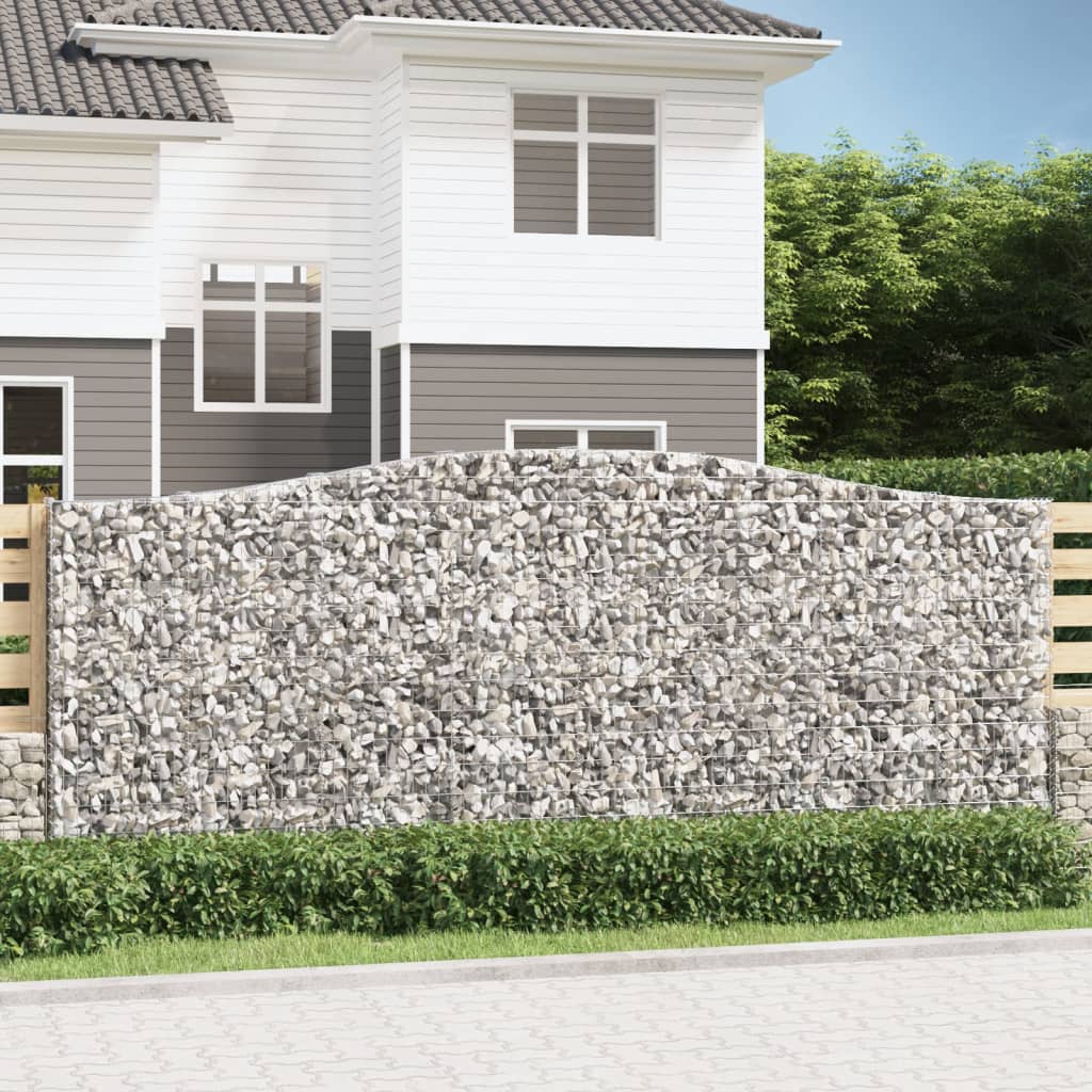 vidaXL Paniers à gabions arqués 2 pcs 400x30x160/180 cm Fer galvanisé