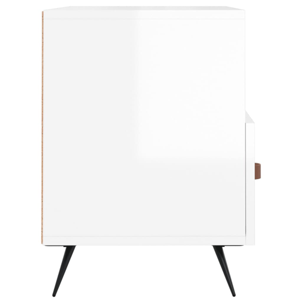 vidaXL Meuble TV Blanc brillant 80x36x50 cm Bois d'ingénierie