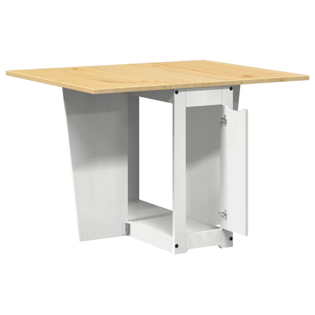 vidaXL Table à manger papillon pliable Corona blanc bois de pin massif