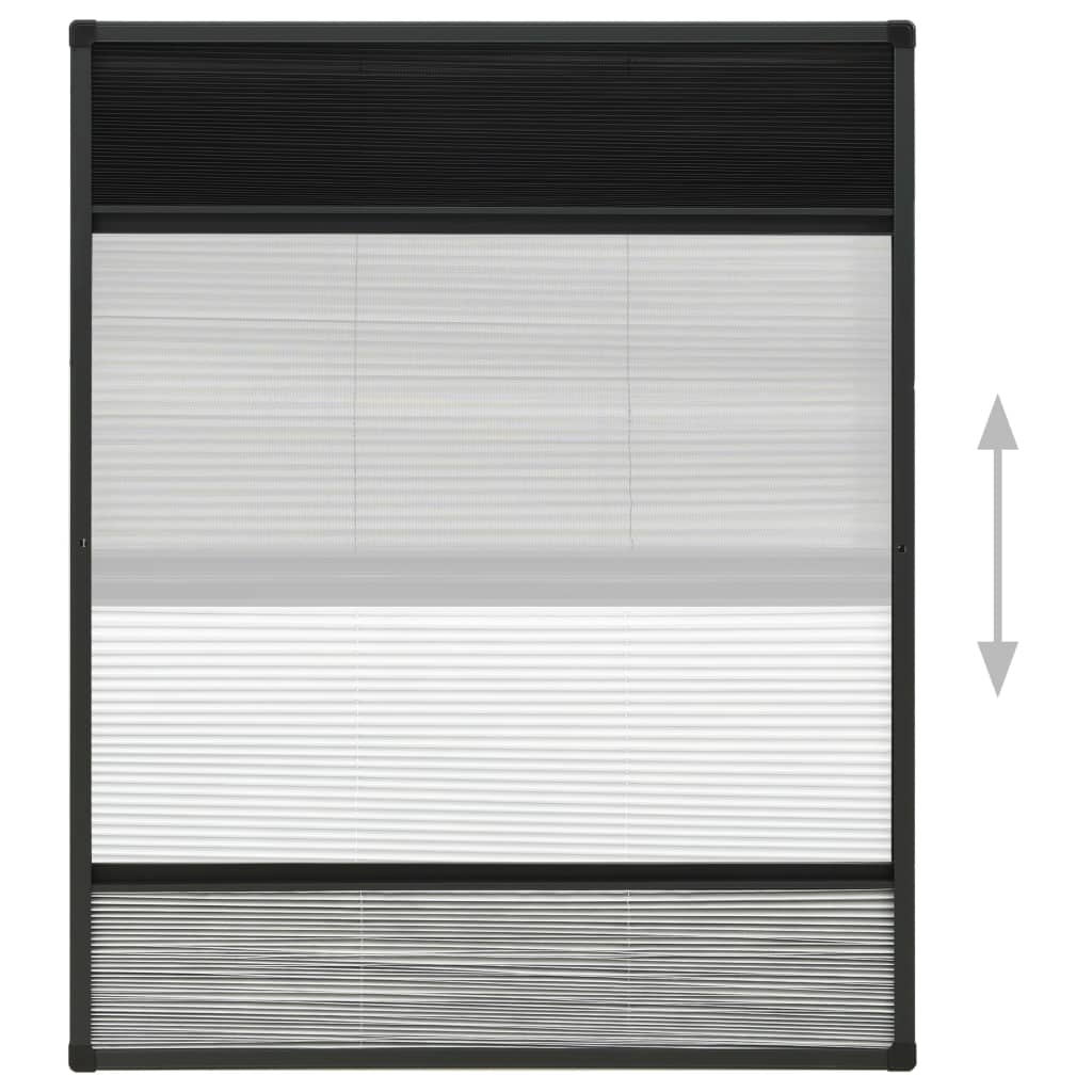 vidaXL Moustiquaire plissée pour fenêtre Aluminium 60x80cm avec auvent