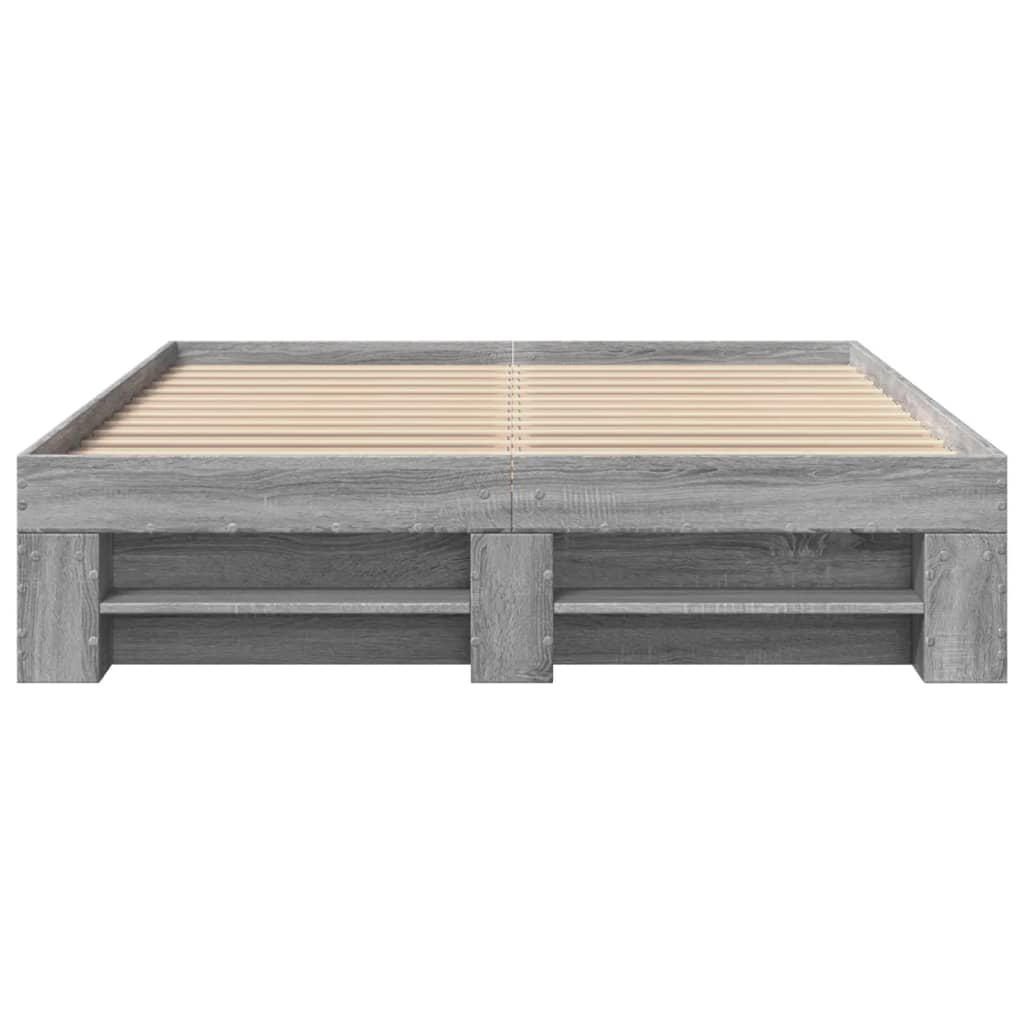 vidaXL Cadre de lit sans matelas sonoma gris 140x200 cm