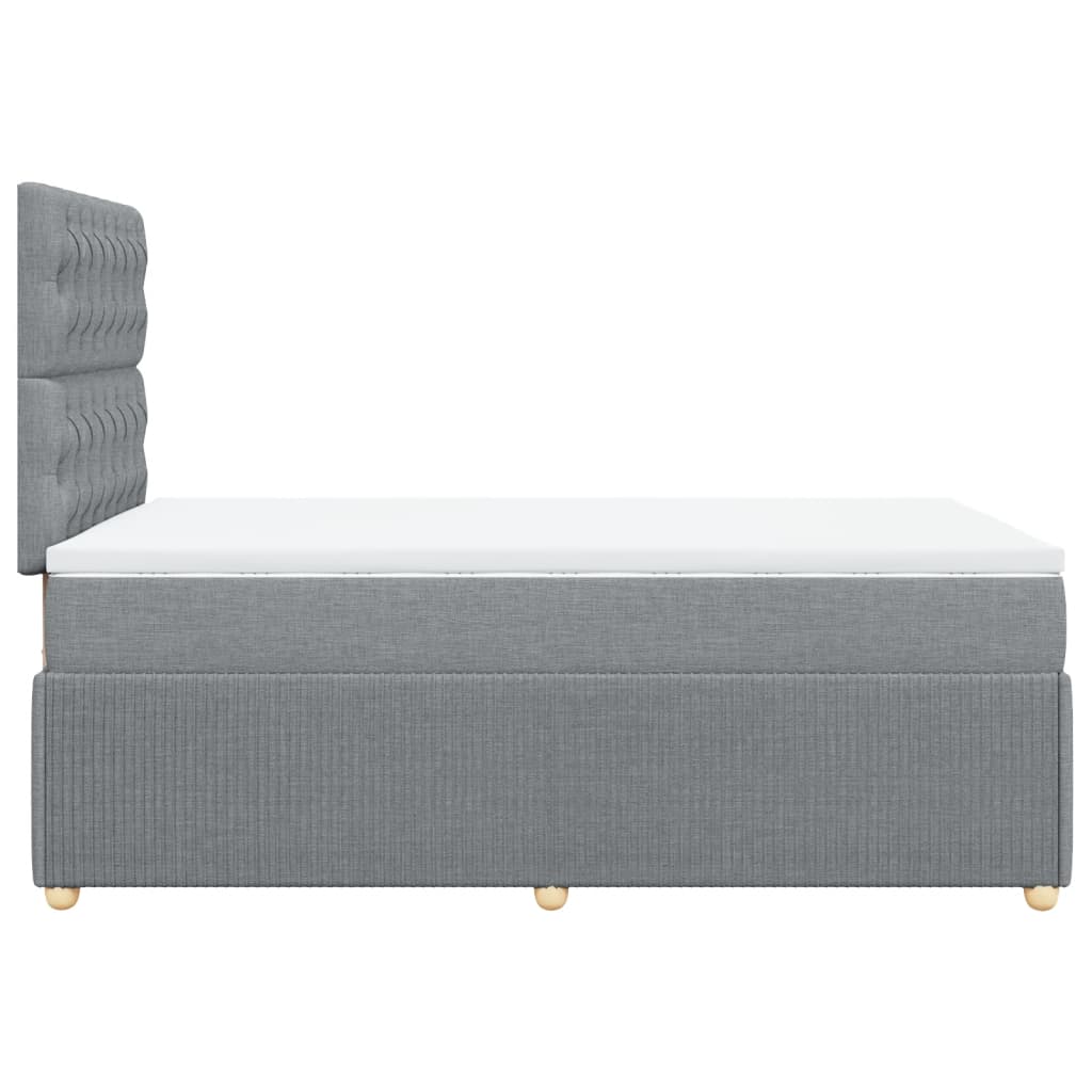 vidaXL Sommier à lattes de lit et matelas gris clair 120x190 cm tissu