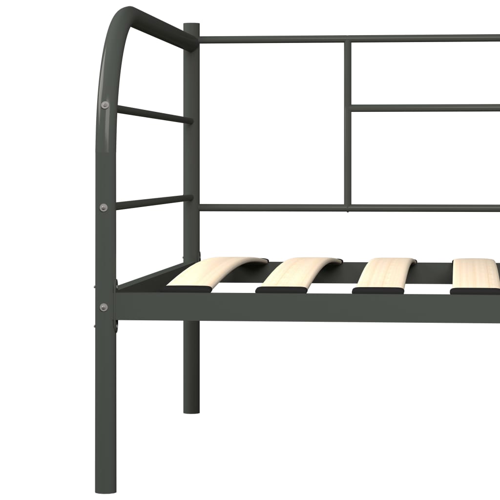 vidaXL Cadre de lit de repos sans matelas gris métal 90x200 cm