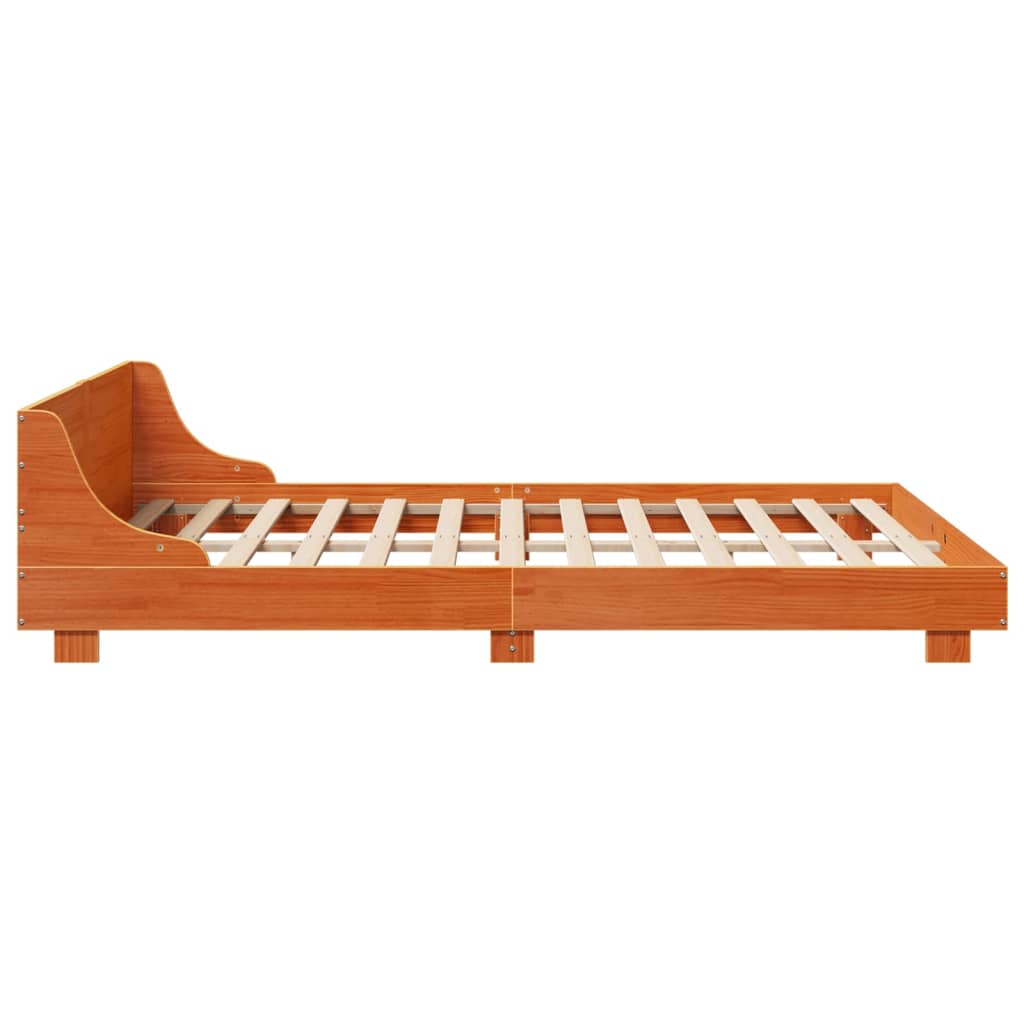 vidaXL Cadre de lit sans matelas cire marron 160x200cm bois pin massif