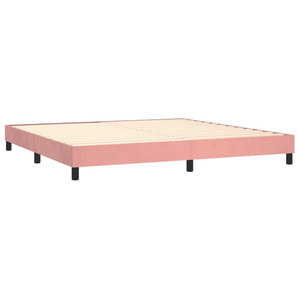 vidaXL Sommier à lattes de lit avec matelas et LED Rose 200x200 cm