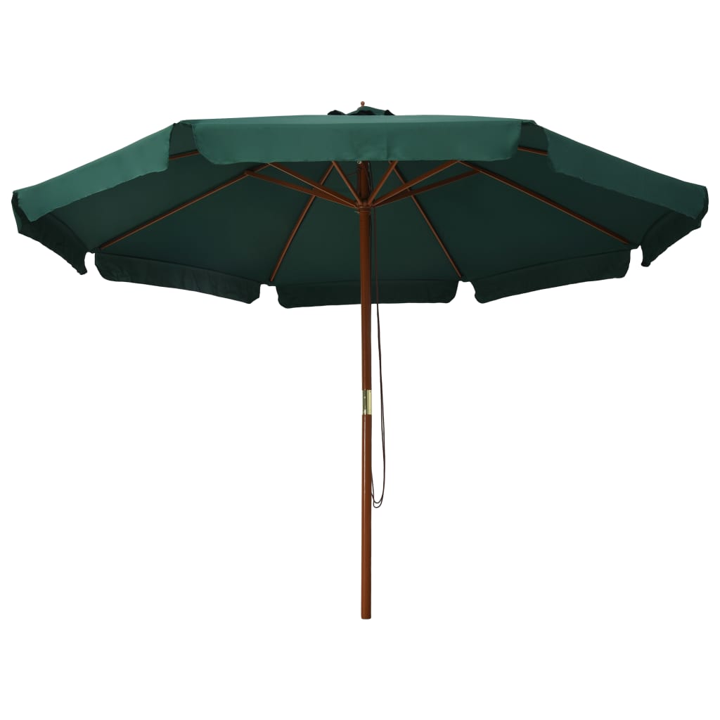 vidaXL Parasol d'extérieur avec mât en bois 330 cm Vert