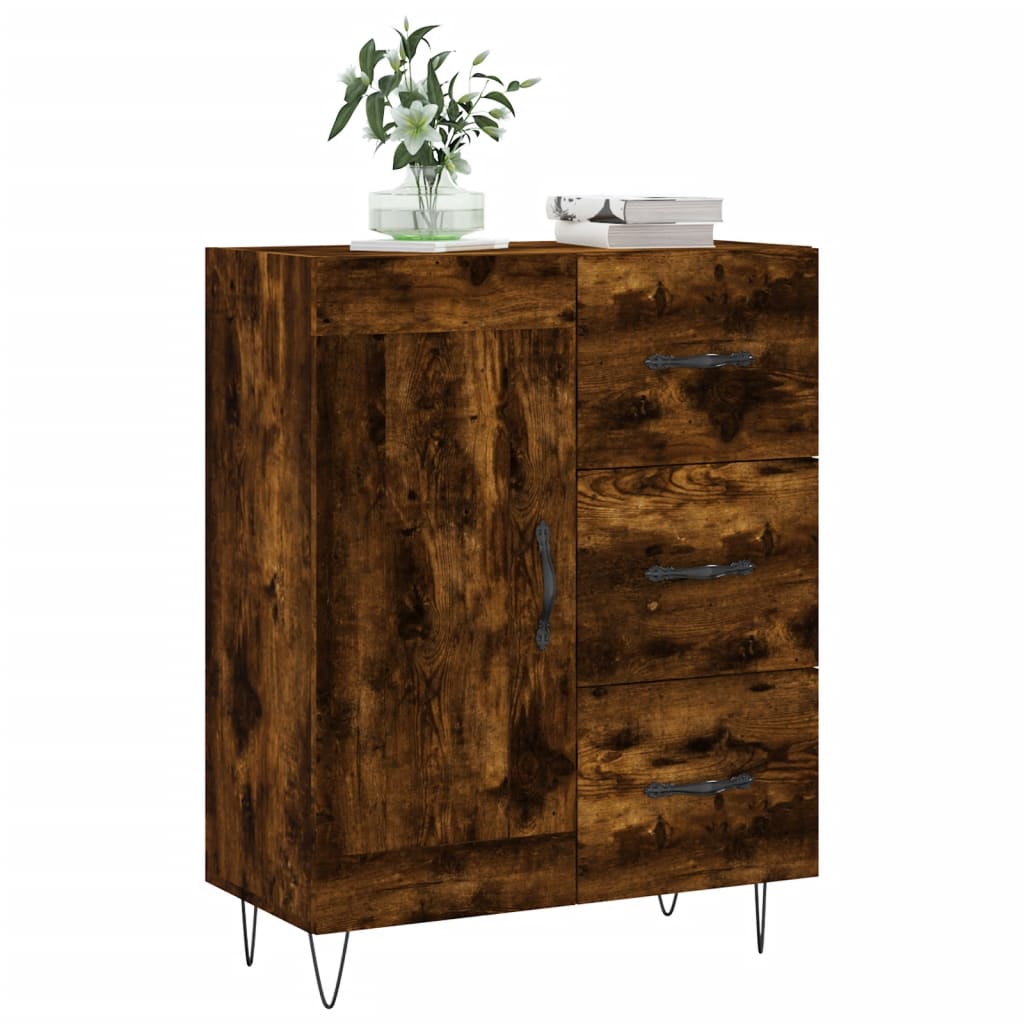 vidaXL Buffet chêne fumé 69,5x34x90 cm bois d'ingénierie