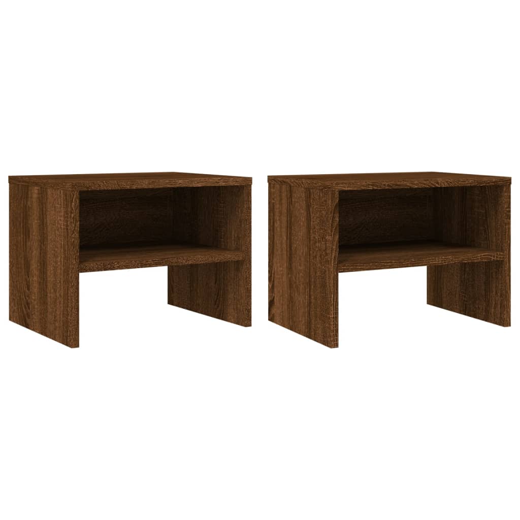 vidaXL Tables de chevet 2pcs Chêne marron 40x30x30cm Bois d'ingénierie