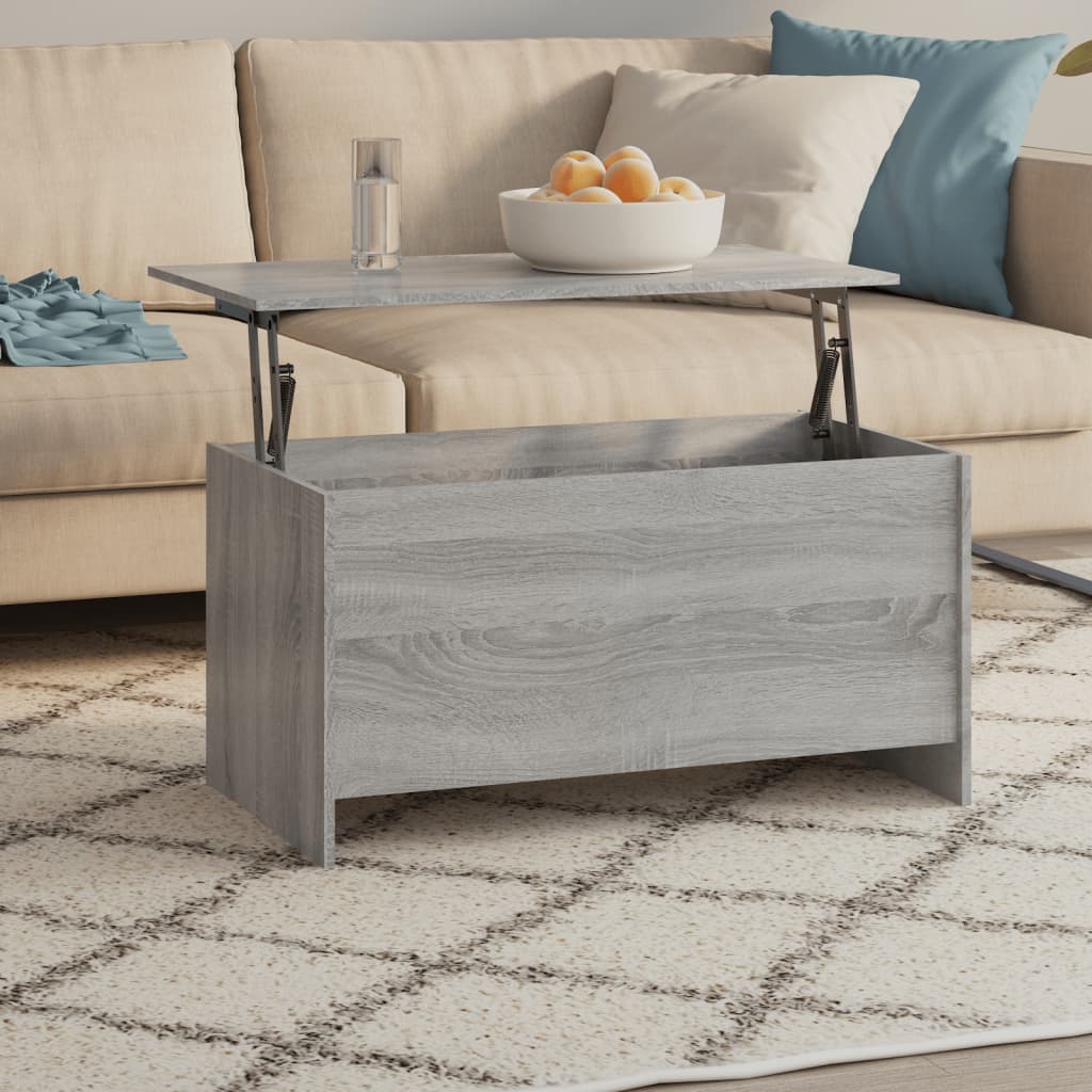 vidaXL Table basse sonoma gris 102x55,5x52,5 cm bois d'ingénierie