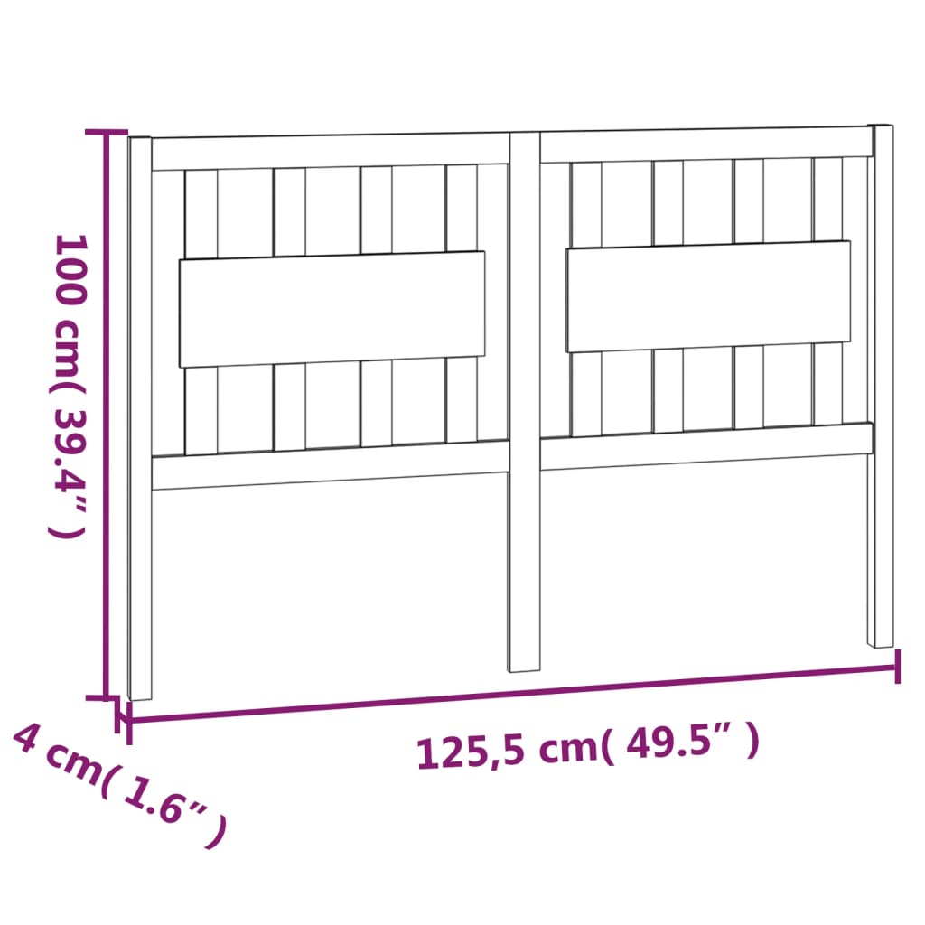 vidaXL Tête de lit 125,5x4x100 cm Bois massif de pin