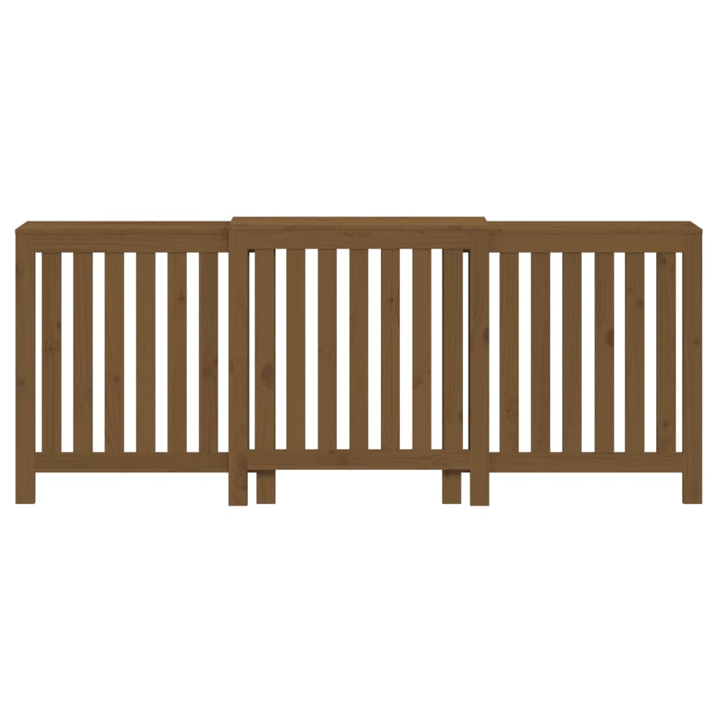 vidaXL Cache-radiateur Marron miel 210x21x85 cm Bois massif de pin