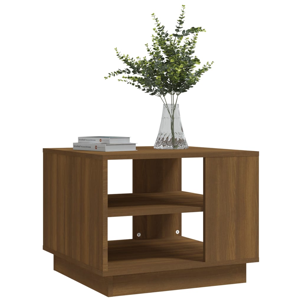 vidaXL Table basse chêne marron 55x55x43 cm bois d'ingénierie