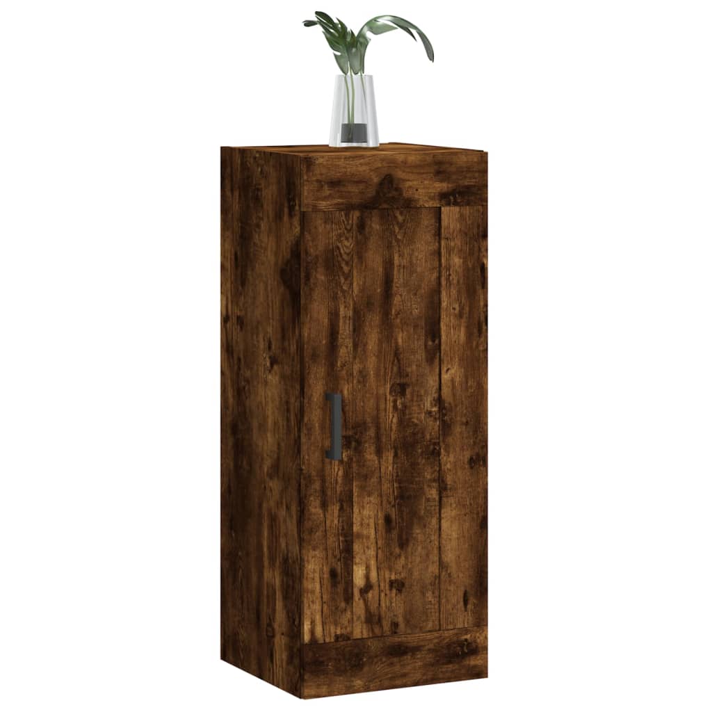 vidaXL Armoire murale chêne fumé 34,5x34x90 cm bois d'ingénierie