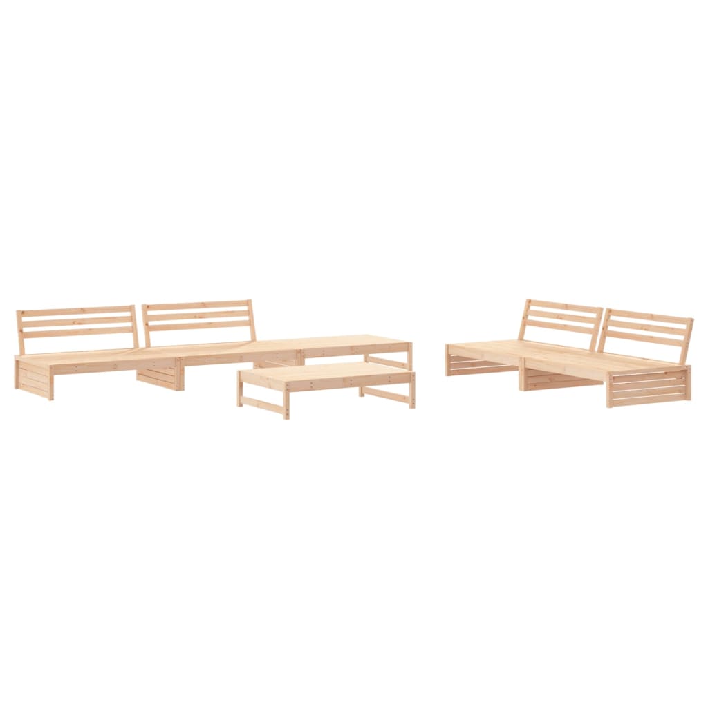 vidaXL Salon de jardin 6 pcs Bois de pin massif