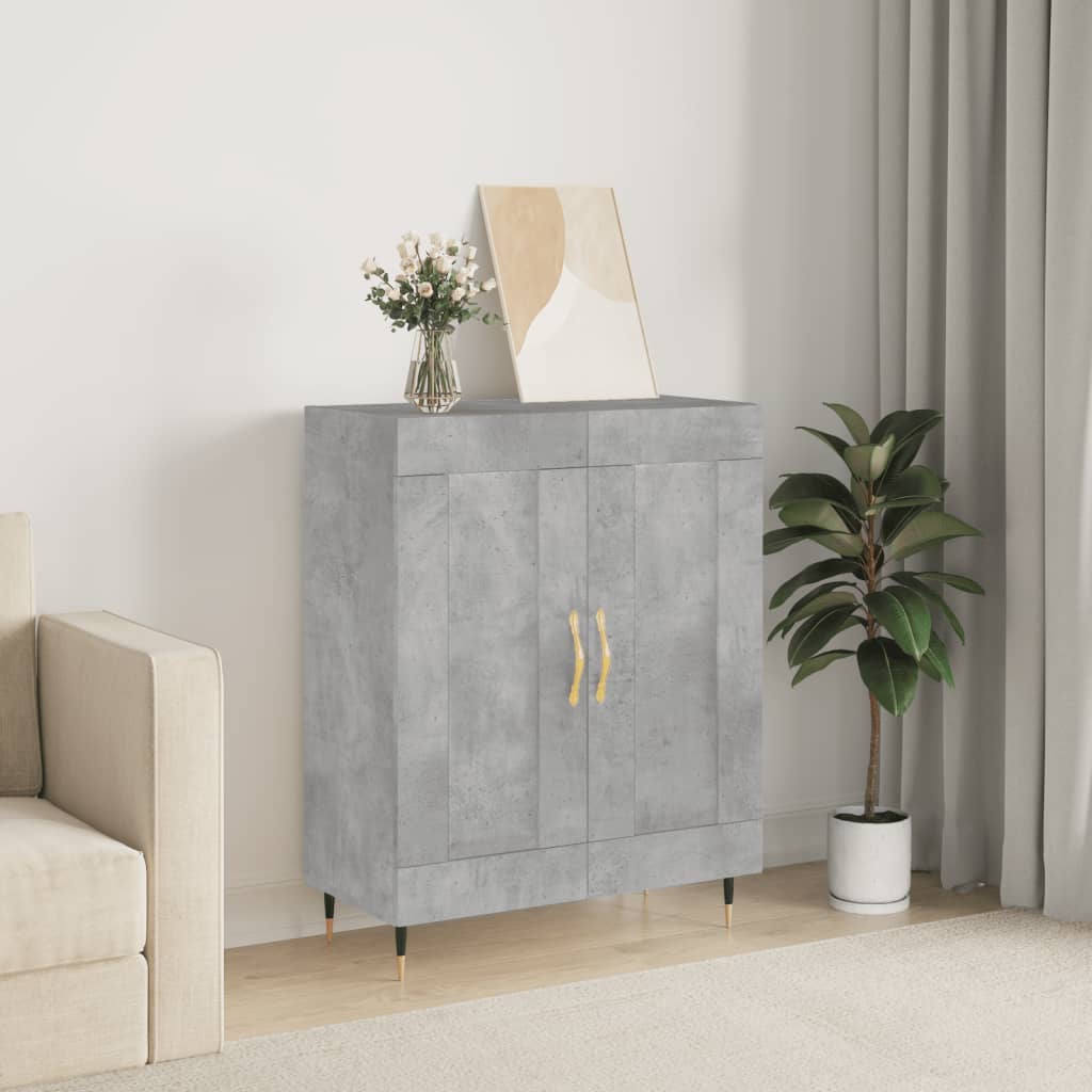 vidaXL Buffet gris béton 69,5x34x90 cm bois d'ingénierie