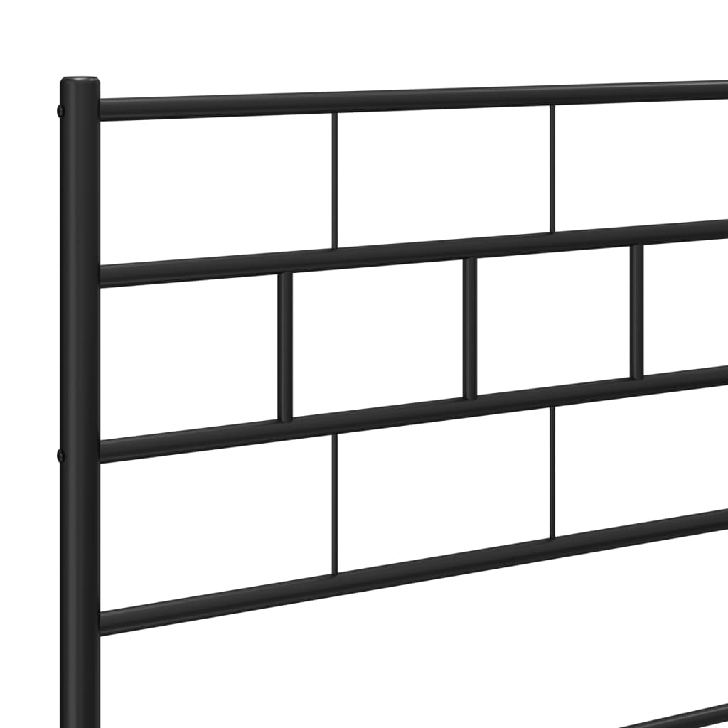 vidaXL Cadre de lit métal sans matelas avec tête de lit noir 120x190cm