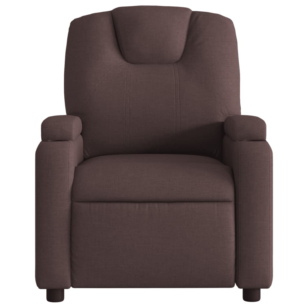 vidaXL Fauteuil inclinable électrique Marron foncé Tissu